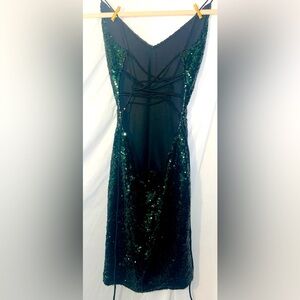 Green mini dress